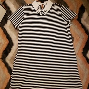 Black & White striped shift dress, Size 10-12